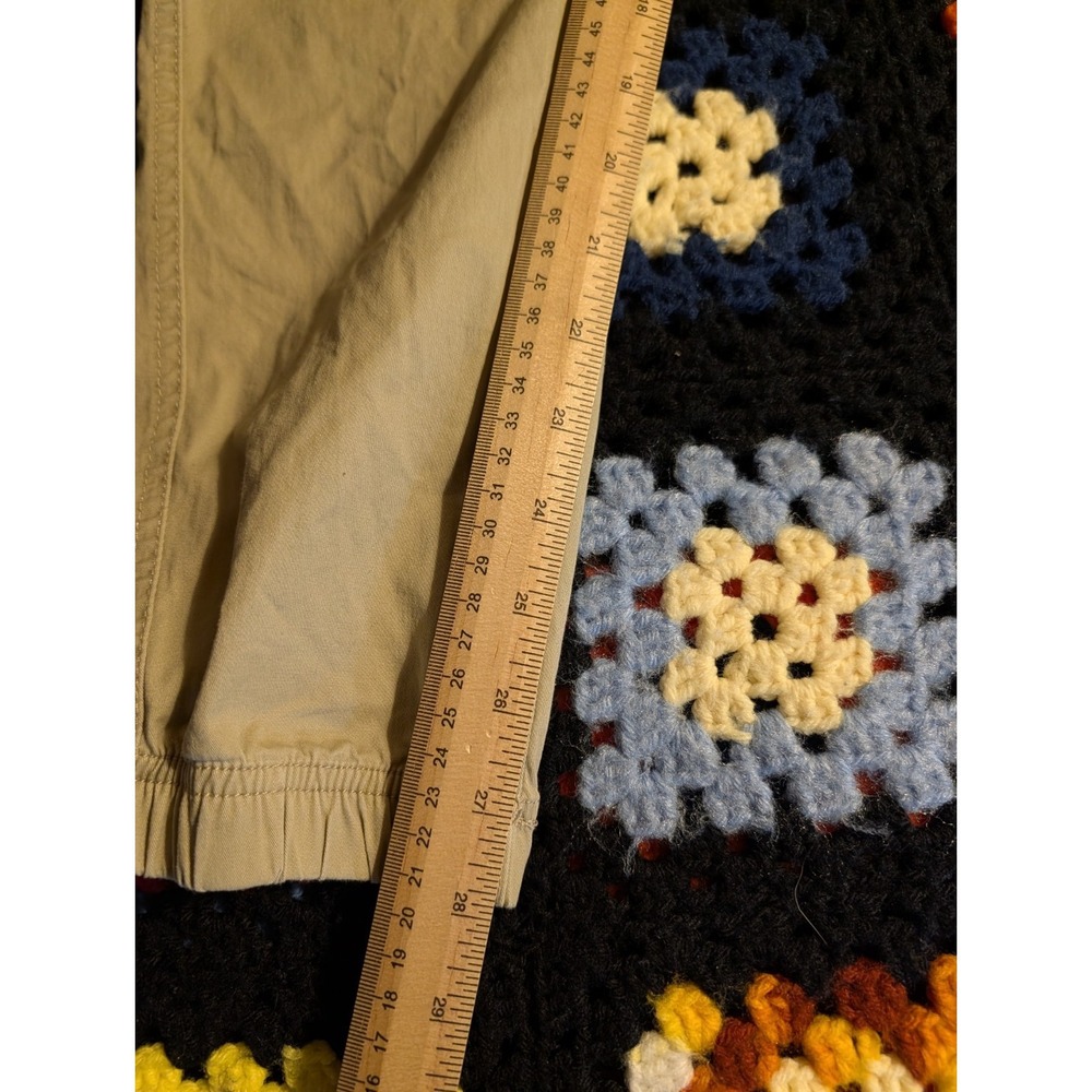 H&M Pull On Drawstring Pants Women Small Beige High Rise Straight Leg Comfort - Picture 3 of 9